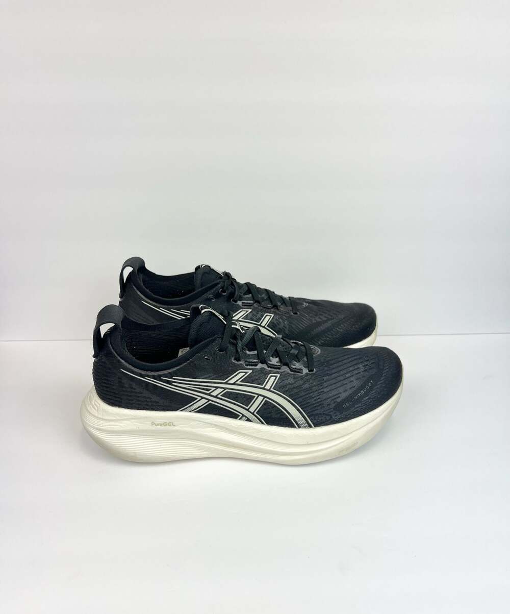 ASICS GEL-Nimbus 27 Shoes Womens 12.5 Black Lake Grey Running Athletic Sneakers